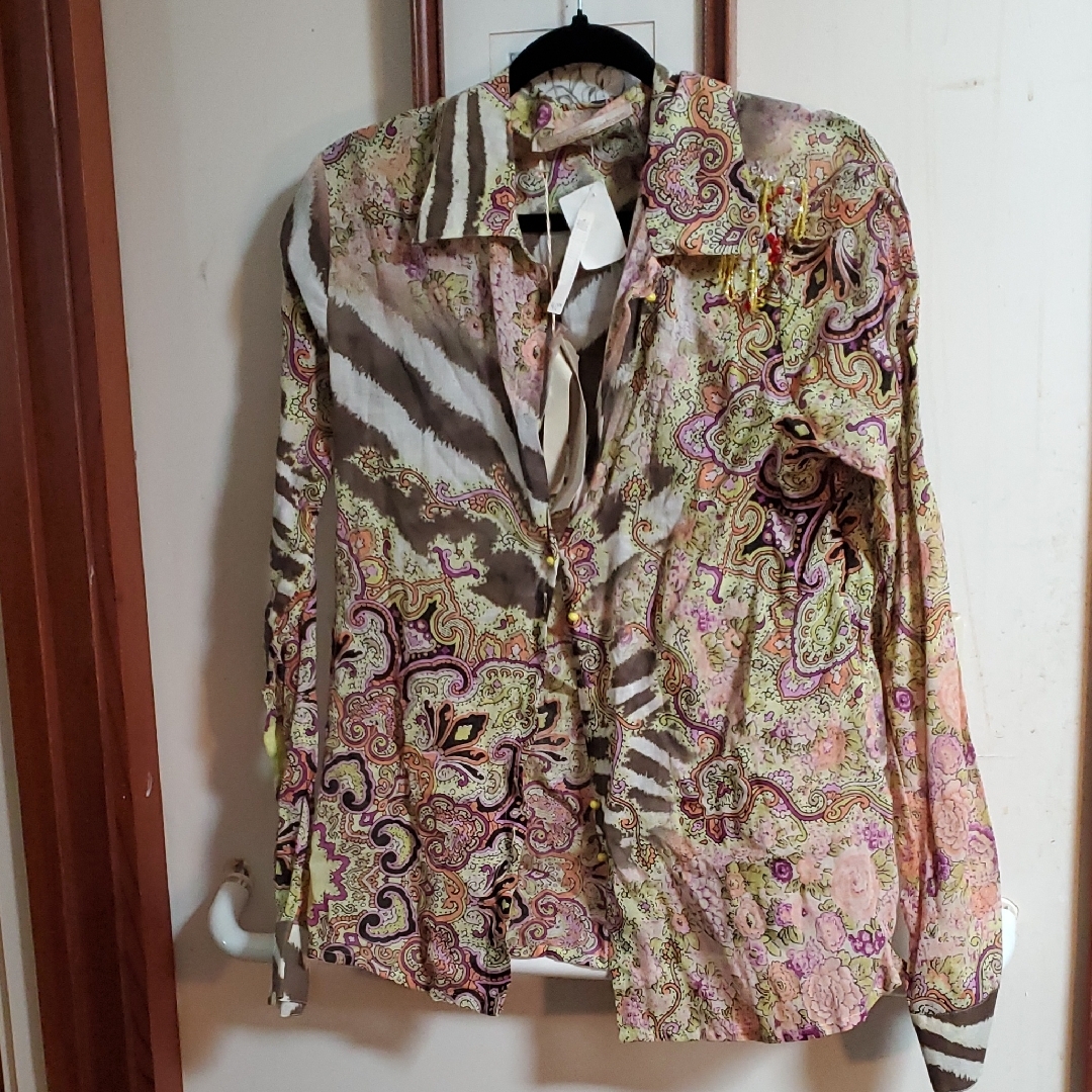 Class Roberto Cavalli Vibrant Paisley And Stripe Shirt